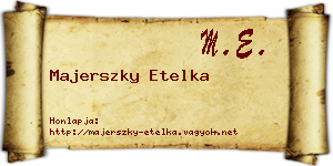 Majerszky Etelka névjegykártya